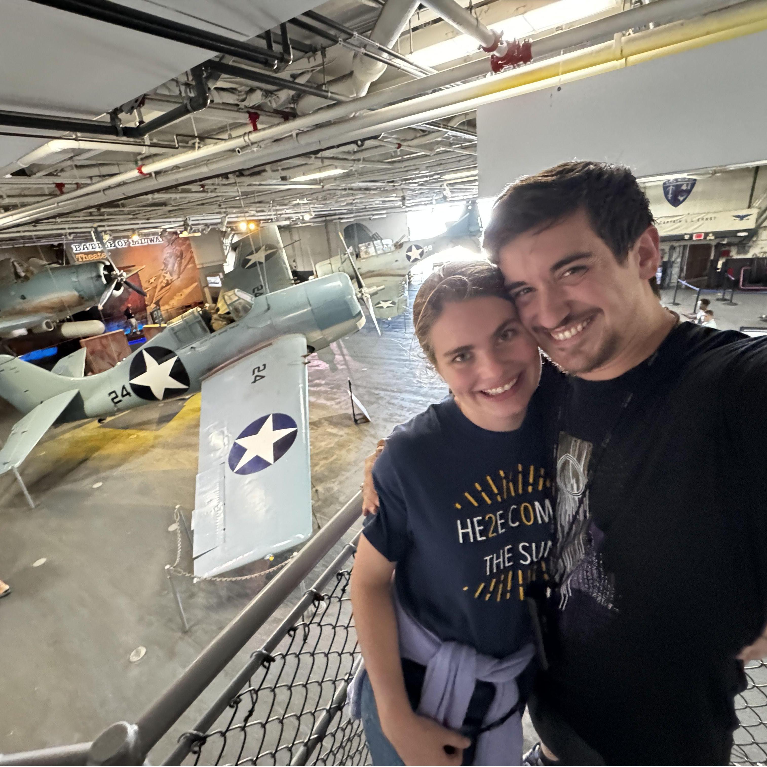 We decided to take a selfie while going warplane shopping!