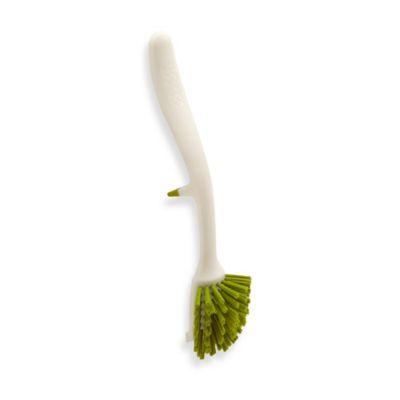 Joseph Joseph® Edge™ Dish Brush with Integrated Sink Rest in White/Green