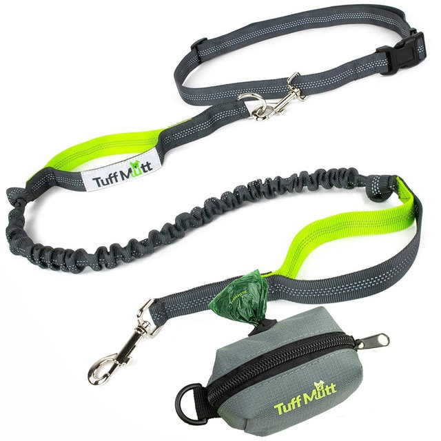 Tuff Mutt Running Dog Leash and Poop Bag Holder