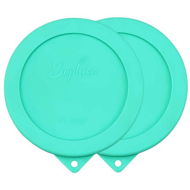 Sophico 4 Cup Round Silicone Storage Cover Lids Replacement for Anchor Hocking and Pyrex 7201-PC Glass Bowls (Container not Included) (Mint-2 Pack)
