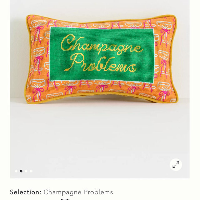 Furbish Studio Petite Needlepoint Pillow - Champagne Problems, Assorted