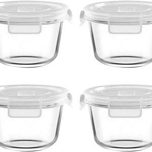 16oz Round Glass Soup Container-4pack