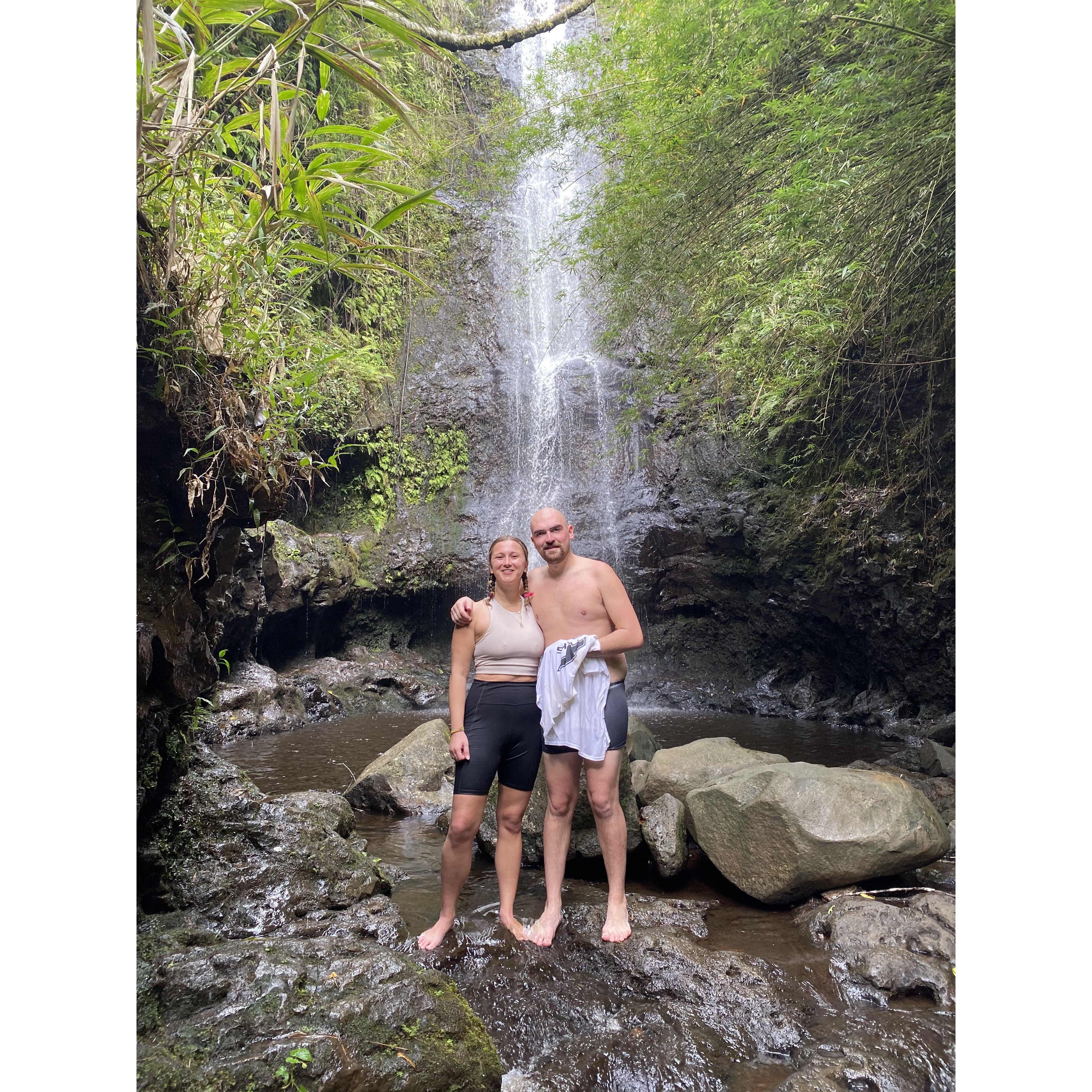 On a hike in Hawaii that nearly killed Larysa.