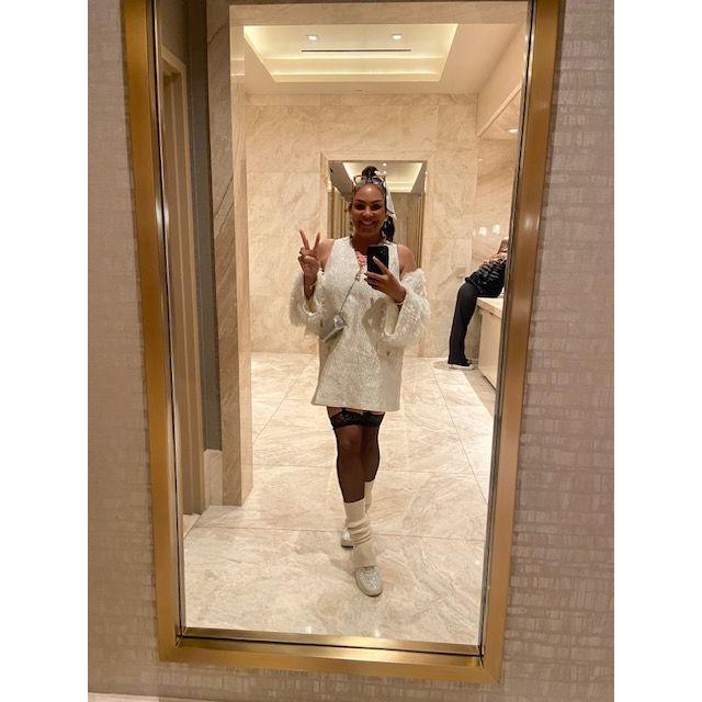 Taking a selfie in the bathroom at the Durango Hotel in Las Vegas. This is where we went for dinner after our I Do's and counted down to the New Year!