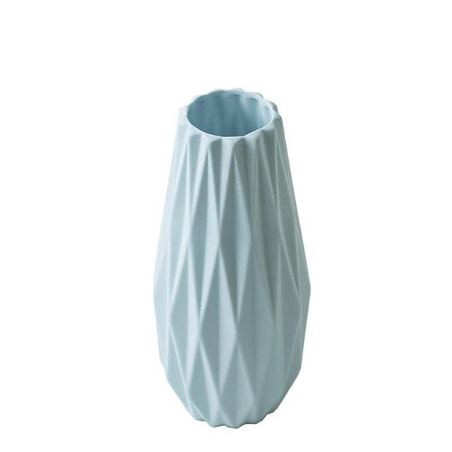 Simple White Ceramic Vase, Modern Home Decoration Porcelain Vase Flower Vase Origami Design, Flower Arrangement Decoration Shooting Props, Gifts (Blue)