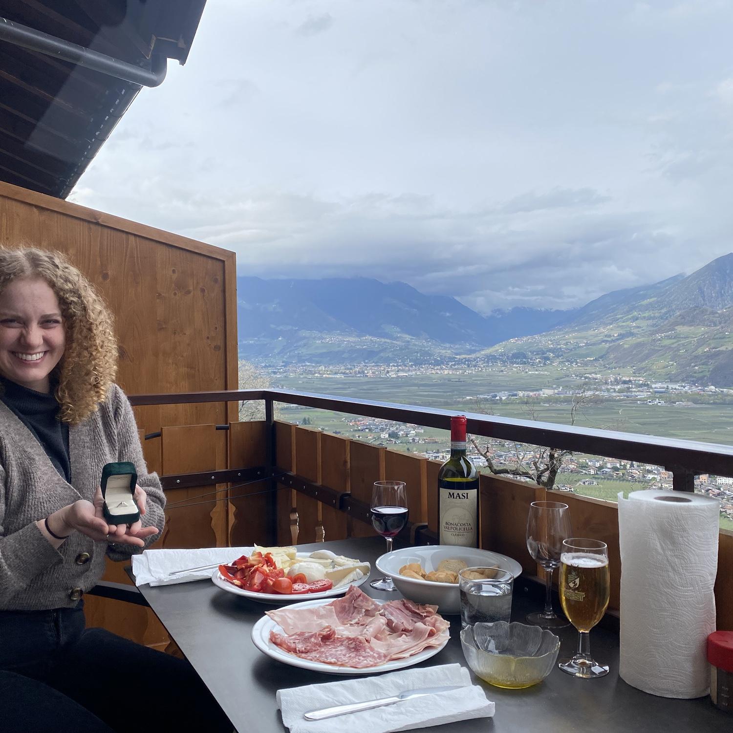 Up in the Italian mountains, the day after our engagement!