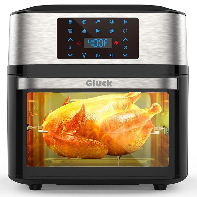 Air Fryer Oven Large 20 QT, 10-in-1 Airfryer Combo with Window for Family, Air Fryer Toaster Oven with Rottisserie Racks & Cookbook, ETL Certified
