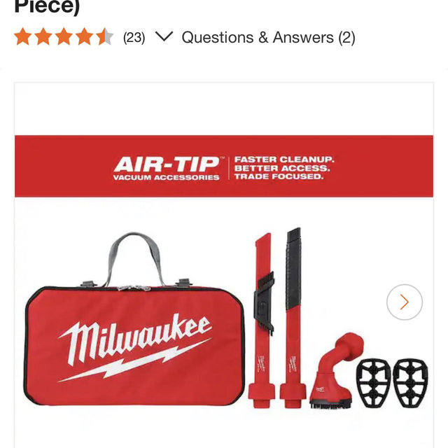 Milwaukee AIR-TIP 1-1/4 in. - 2-1/2 in. Automotive Kit W/Crevice Tools, Utility Nozzle and Bag For Wet/Dry Shop Vacuums (4-Piece) 49-90-2019A