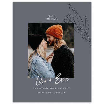 Charcoal, Grey Wedding Digital Save the Date - Pistoia Photo