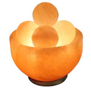 Himalayan Salt Bowl Lamp with Massage Stones