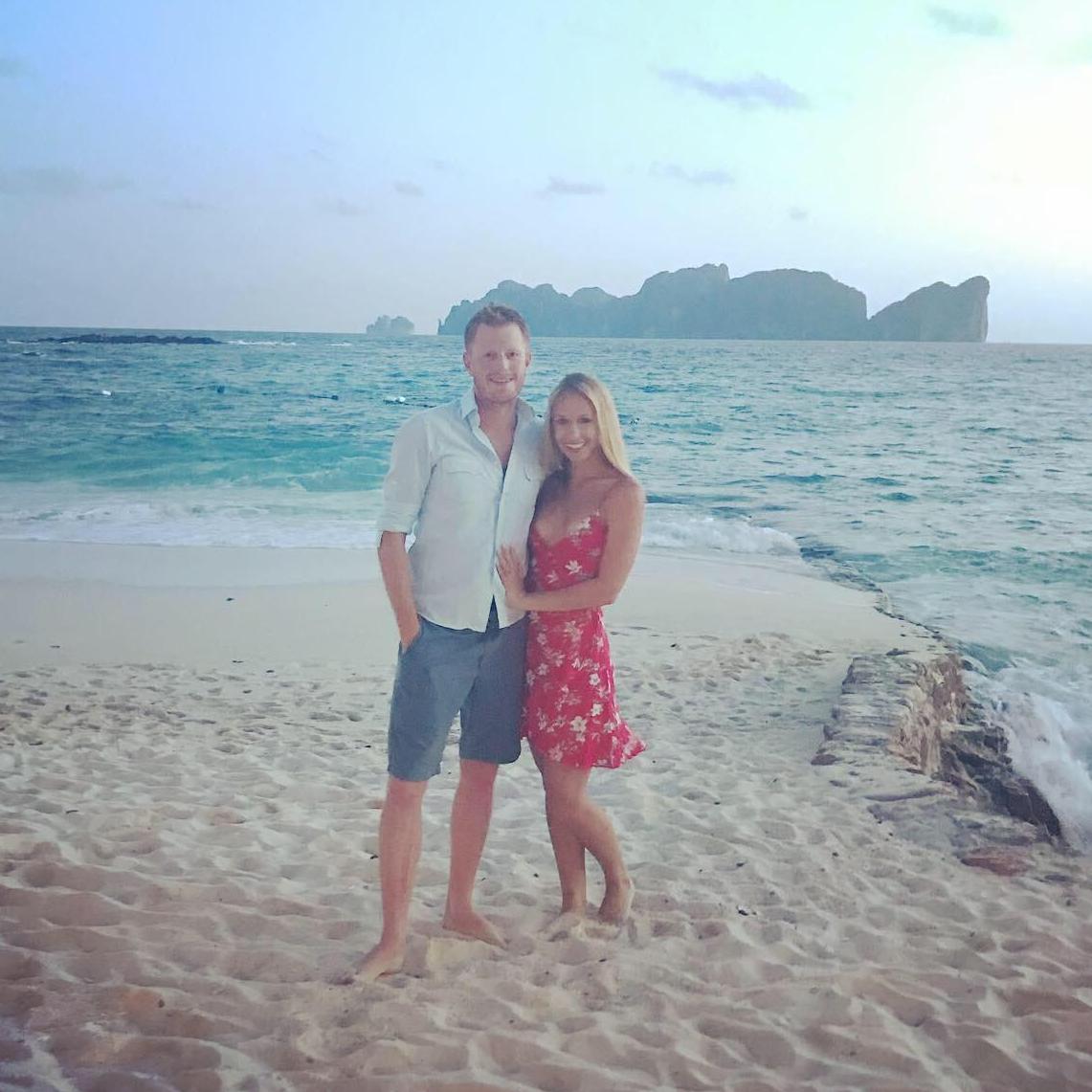 Thailand, with Maya Bay (from Leonardo DiCaprio's film The Beach) behind us--don't worry, we didn't try to swim there like he does in the movie!!