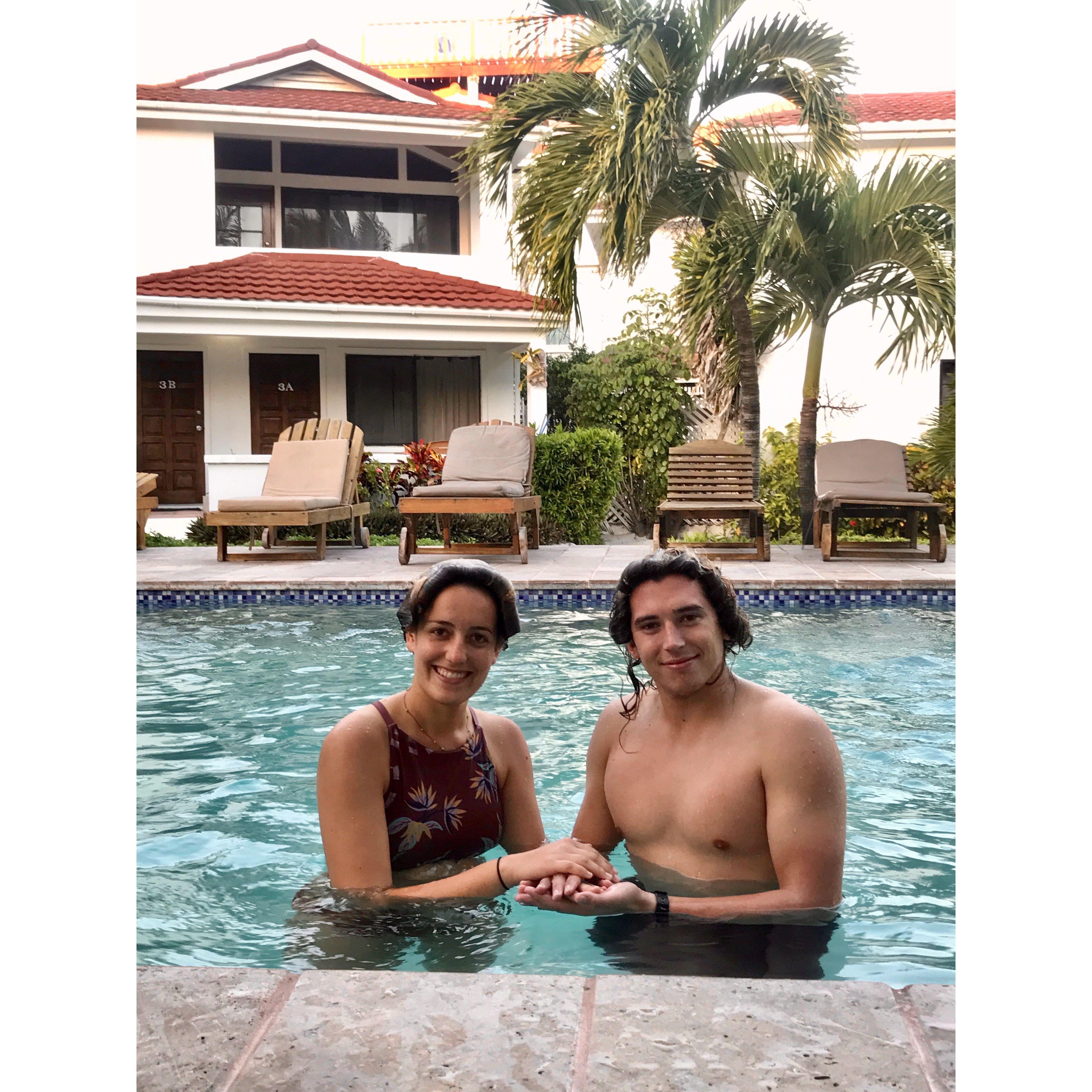 Practicing our hair care routines in Belize, fall 2018