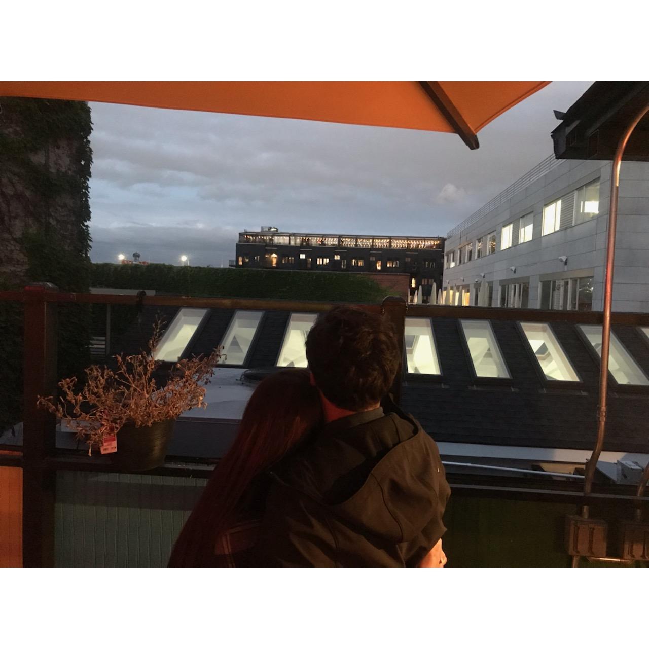 gazing at our cute little rooftop venue imagining our humans in it