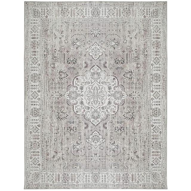 ReaLife Machine Washable Rug - Stain Resistant, Non-Shed - Eco-Friendly, Non-Slip, Family & Pet Friendly - Made from Premium Recycled Fibers - Persian Distressed - Beige, 5' x 7'