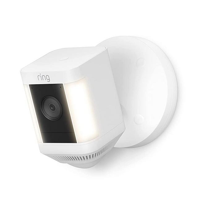 Introducing Ring Spotlight Cam Plus, Wired | Two-Way Talk, Color Night Vision, and Security Siren (2022 release) - White