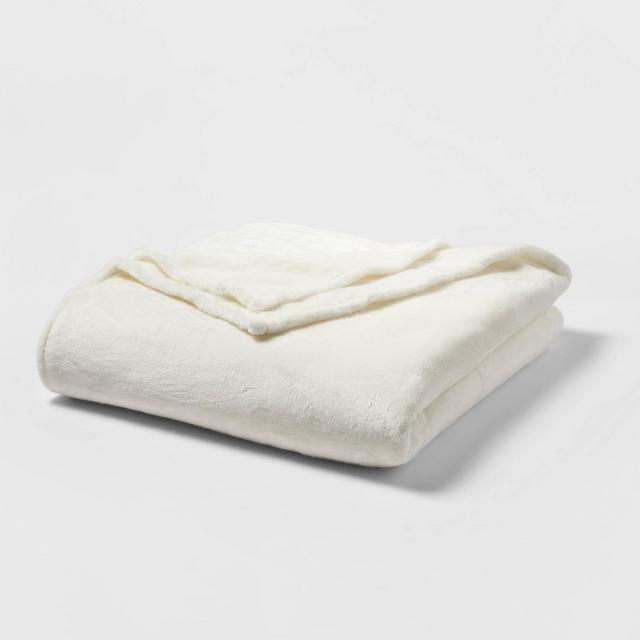 Twin/Twin XL Microplush Bed Blanket Sour Cream - Threshold™