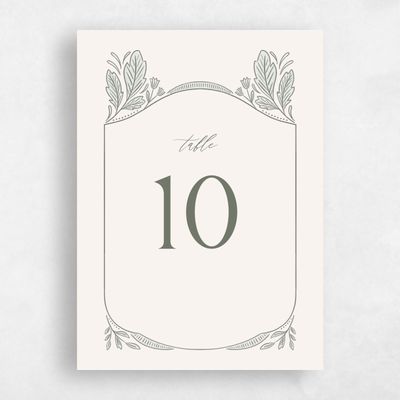Bright Sage, Green Wedding Table Number - Caleania