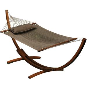 ALGOMA 67104914SP Wooden Arc Frame Hammock and Pillow Combo, 12-Feet, Natural Caribbean