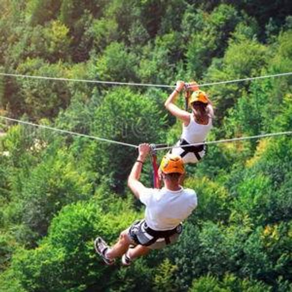Ziplining on our HONEYMOON