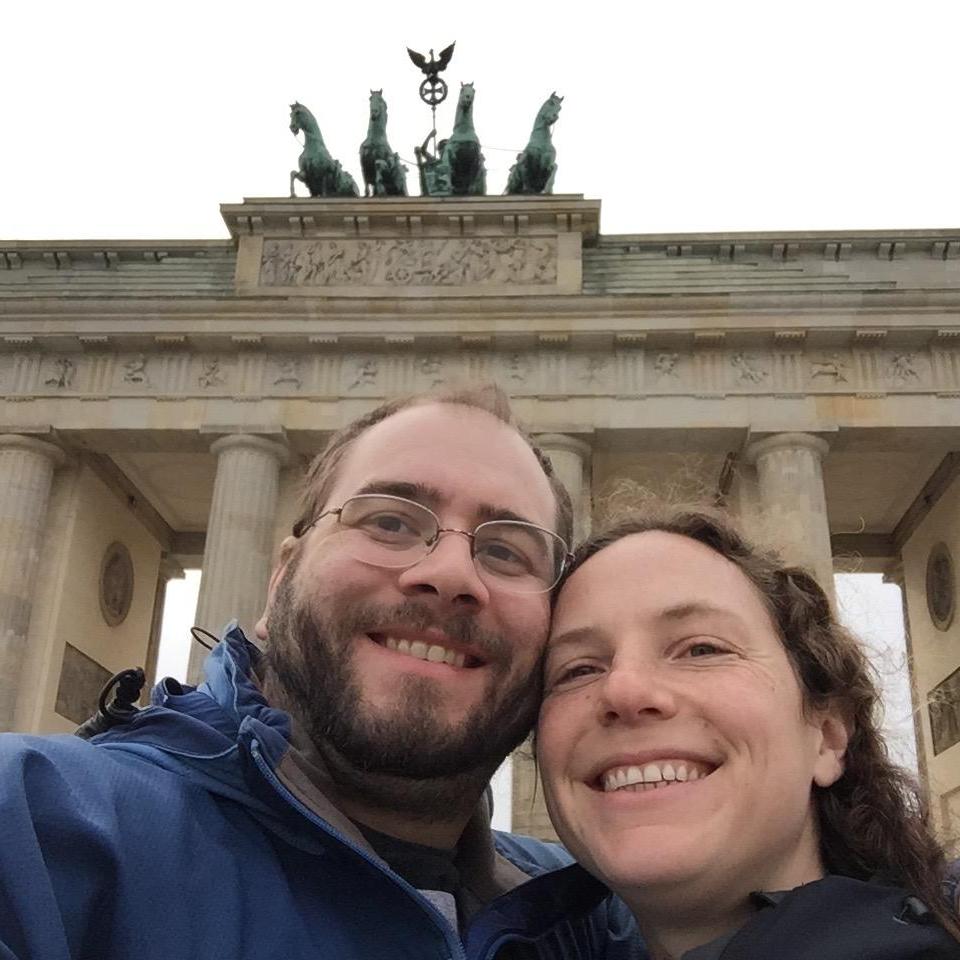 In front of the Brandenburg Gate, Berlin. March 2017.