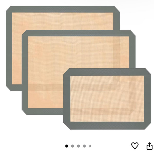 Silicone Baking Mat, 3 Pack Reusable Baking Mat, Non-Stick, Food Safe Silicone Mats for Baking, Oven Baking Sheet for Making Cookies, Macaroons, Bread