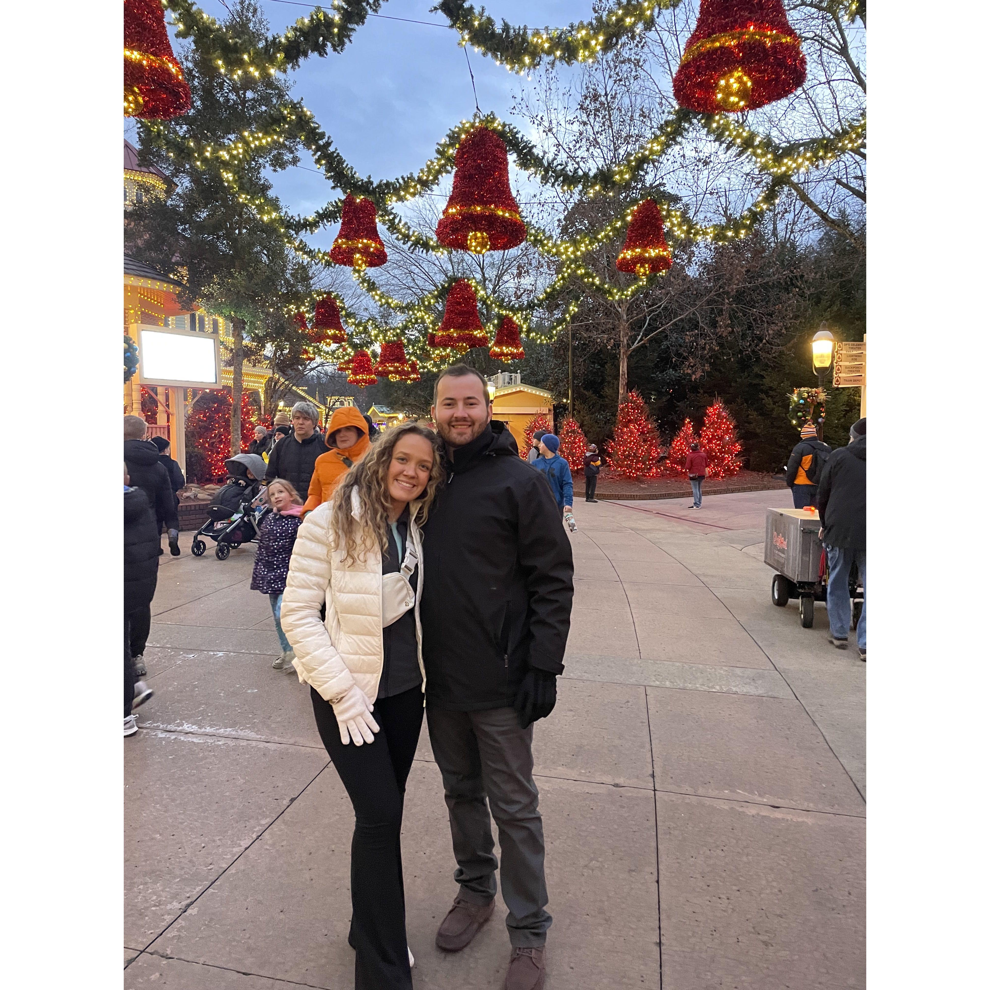 Celebrating Christmas in a place we both love: Dollywood!