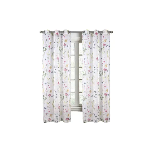RT Designers Collection Kelce Doily Grommet Light Filtering Window Curtains for Bedroom 54" x 90" Rose