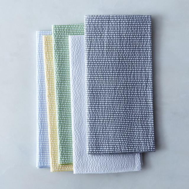 Seersucker Cloth Napkins (Set of 4) - yellow and blue