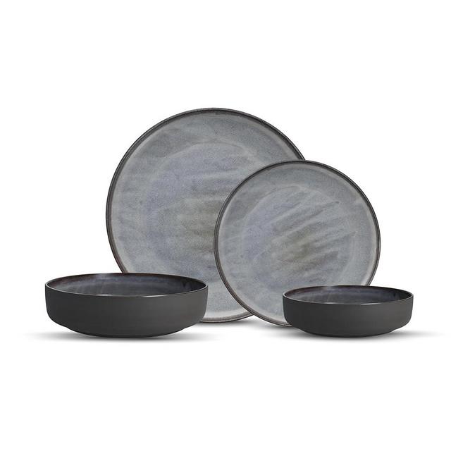 Fortessa Northern Lights Stoneware 16 Piece Dinnerware Set, Service for 4, Silt