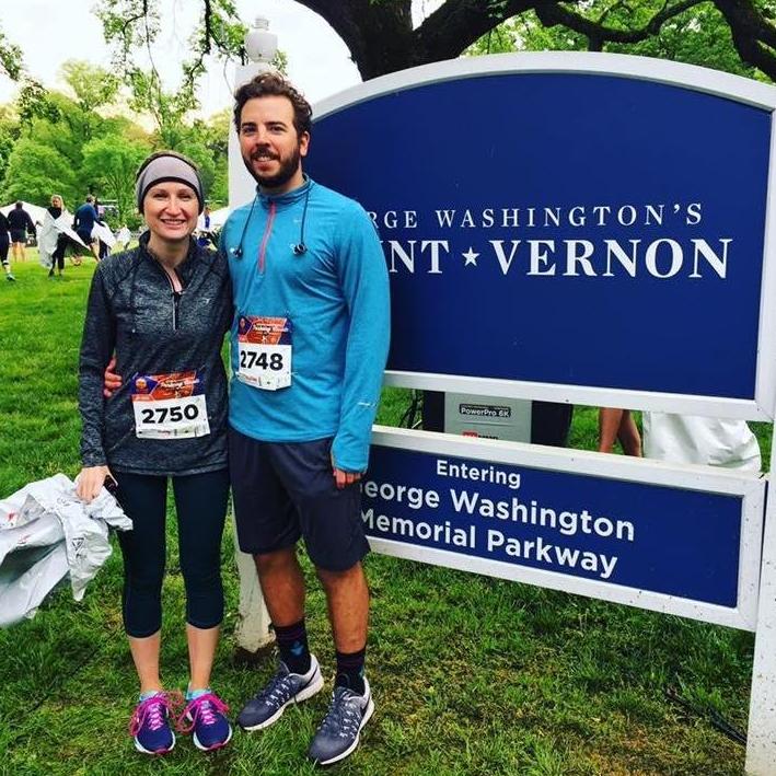 Our first race together! 10 miles on a cold, windy day in Alexandria, VA