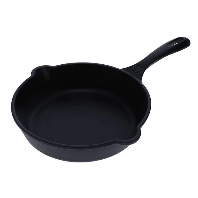 Victoria - SKL-208 Victoria Cast Iron Skillet. Small Frying Pan Seasoned with 100% Kosher Certified Non-GMO Flaxseed Oil, 8", Black