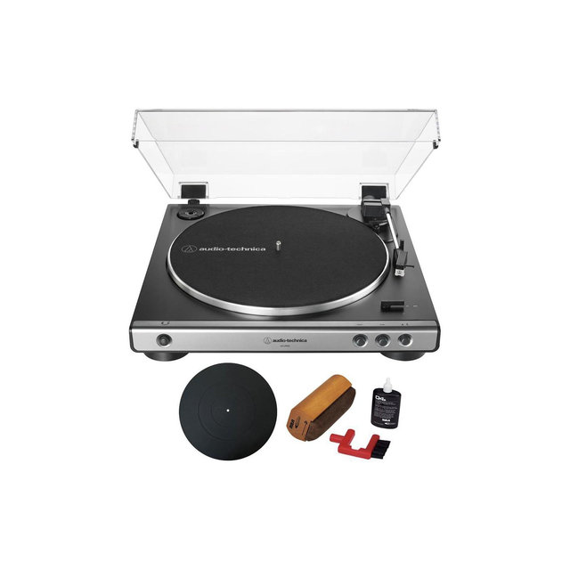 Audio-Technica AT-LP60X Fully Automatic Belt-Drive Turntable Gunmetal with Essentials