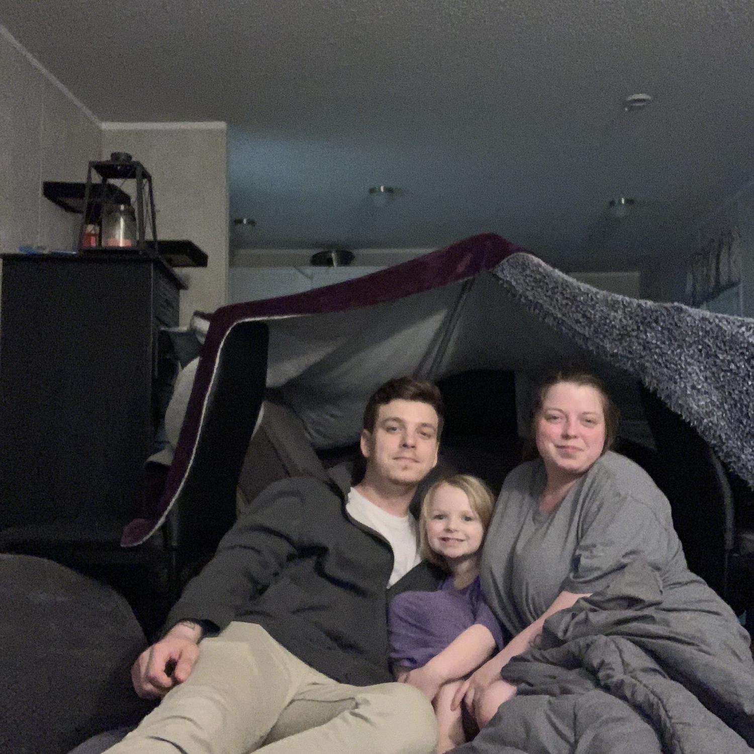 We built a fort in the living room and had a slumber party.  🎉