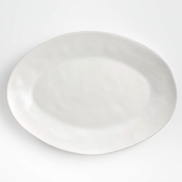 Marin White Large Stoneware Oval Serving Platter