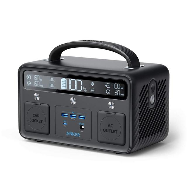 Anker Portable Power Station, PowerHouse II 400, 300W/388.8Wh, 110V AC Outlet/60W USB-C Power Delivery Solar Generator for Camping, Road Trips, Emergency Power, and More