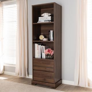 Wood 2-Drawer Bookcase