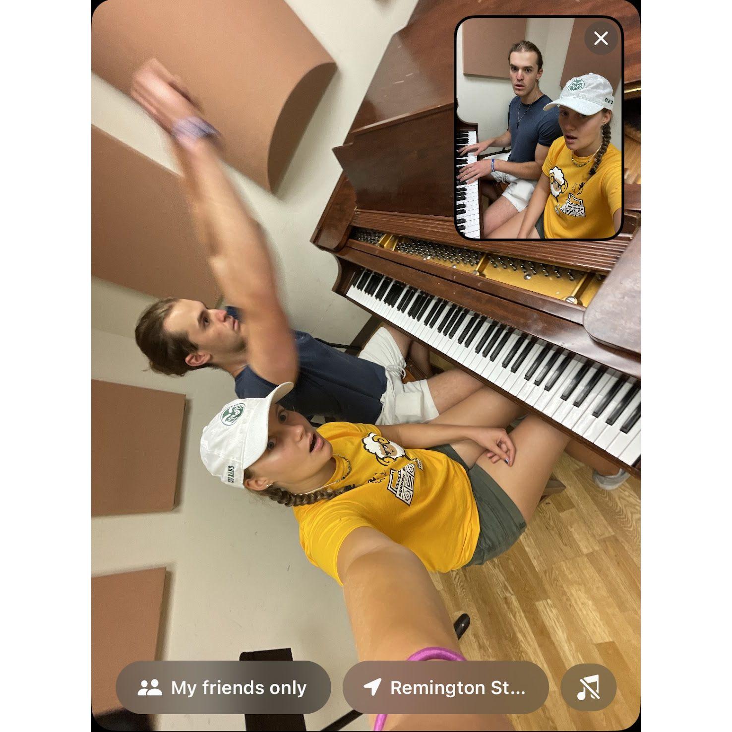Spending the summer together on campus meant many practice room jam sessions.