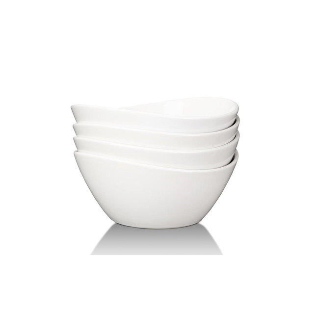 42 OZ Soup Bowls Set of 4, White Ceramic Bowls for Soup Salad Fruits Pasta Popcorn
