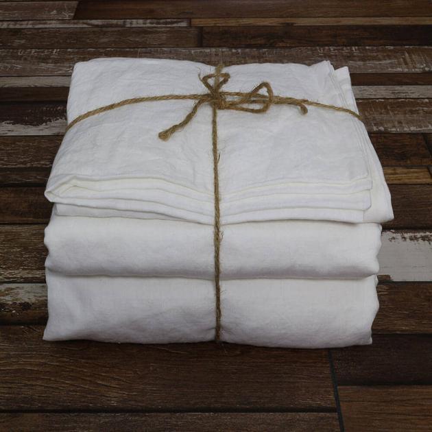 100 % Linen Sheets Set Optic White