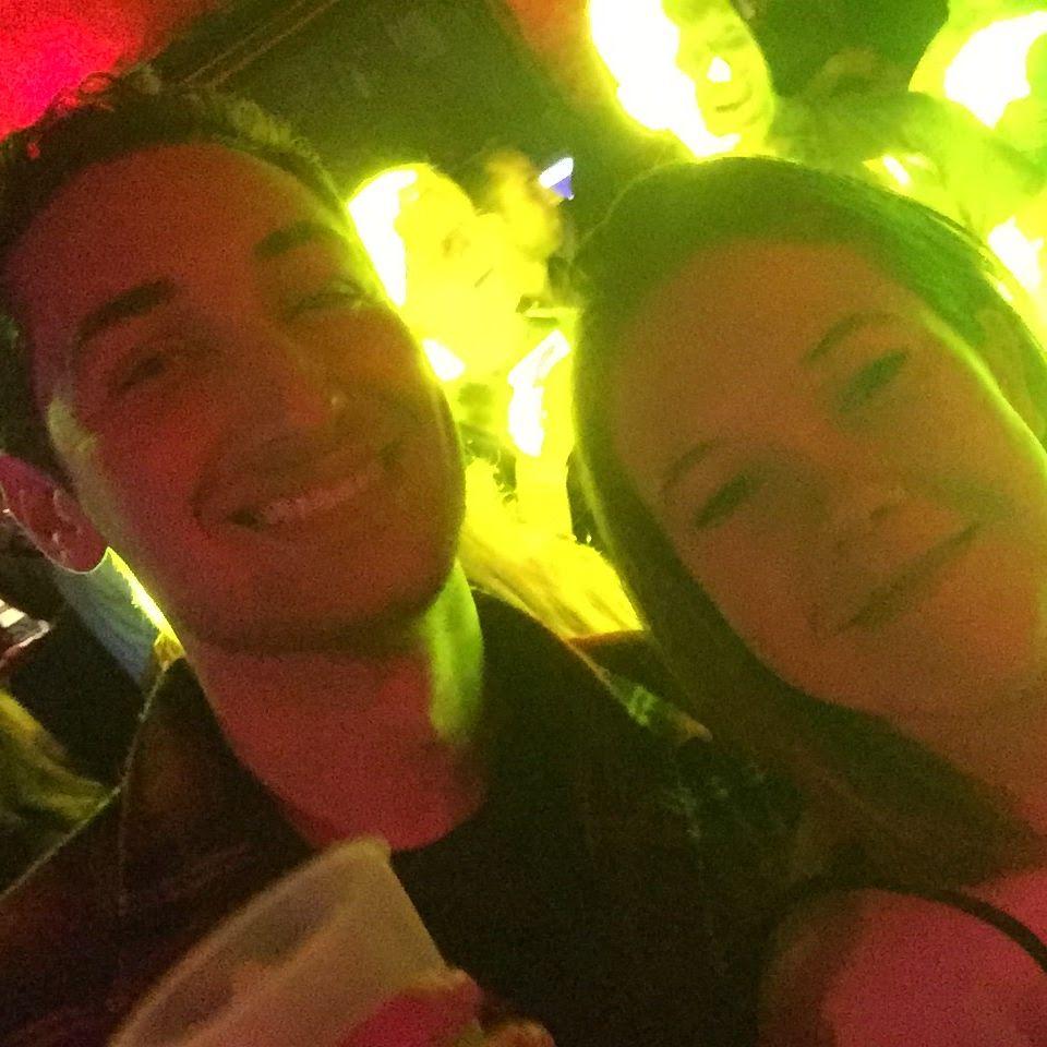 Our first photo together at a bar in Boston in 2017