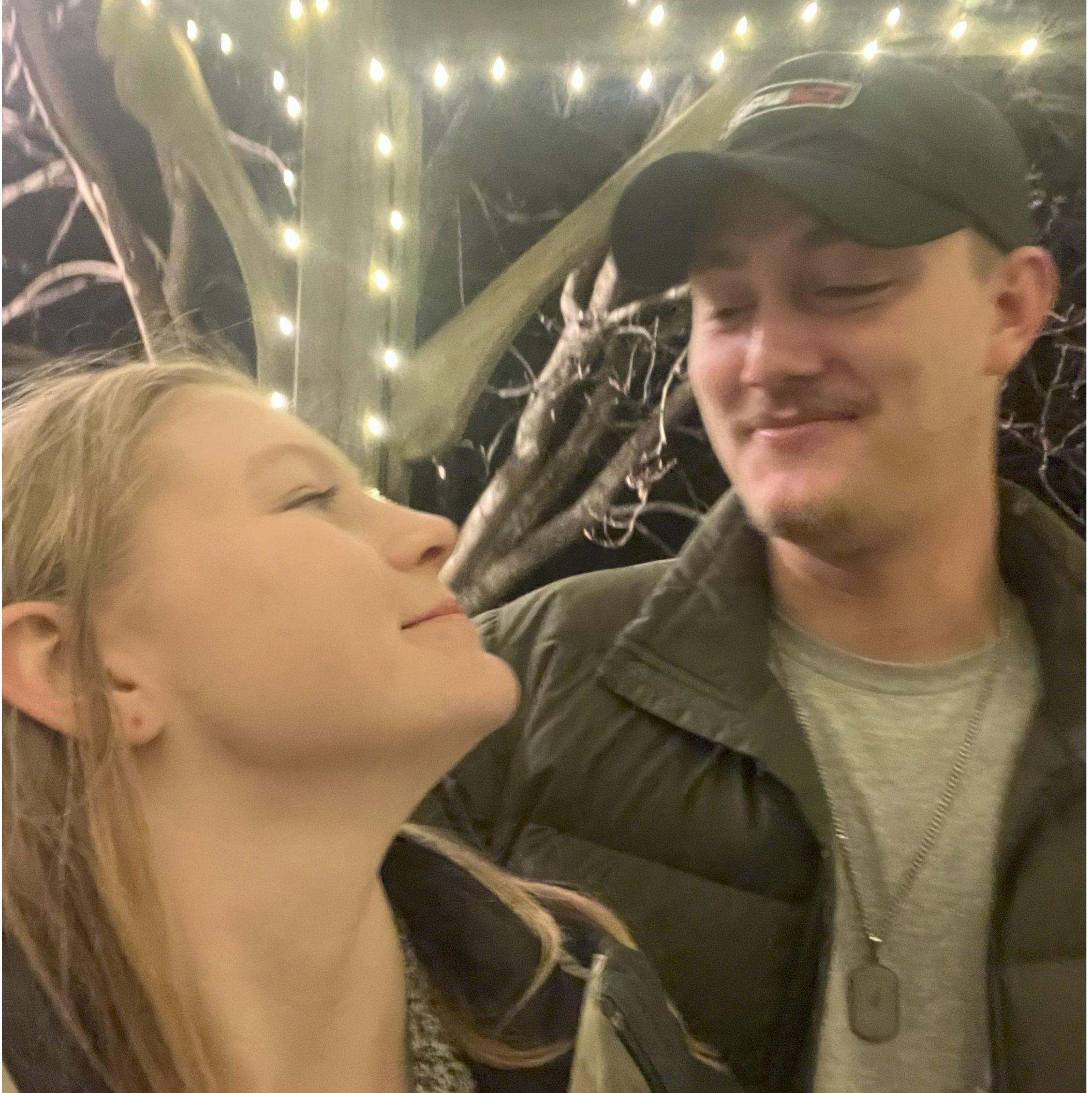 Silly faces at Biltmore winery tunnel.