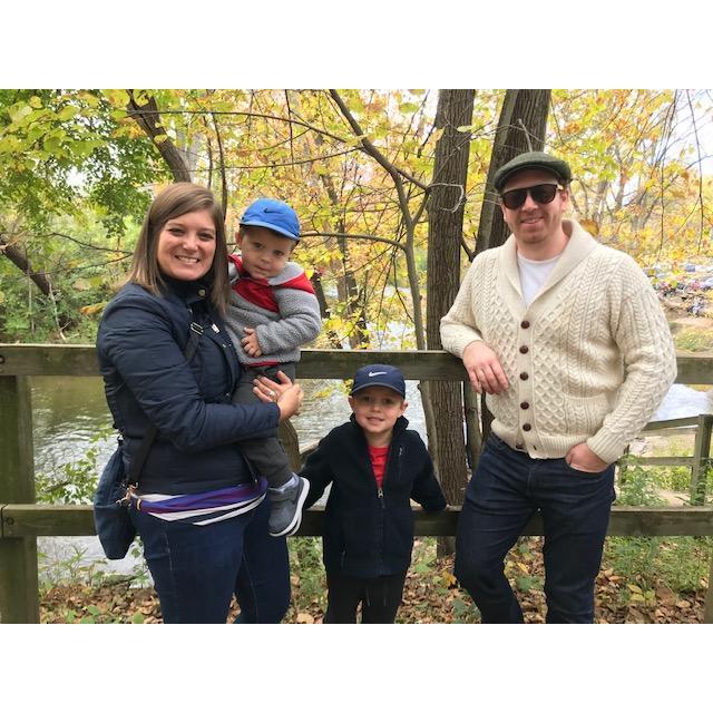 Lindsey, Jake, Dylan, and Brendan at Yates Cider Miller.