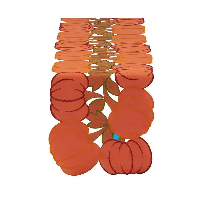 Design Imports Embroidered Pumpkins Table Runner