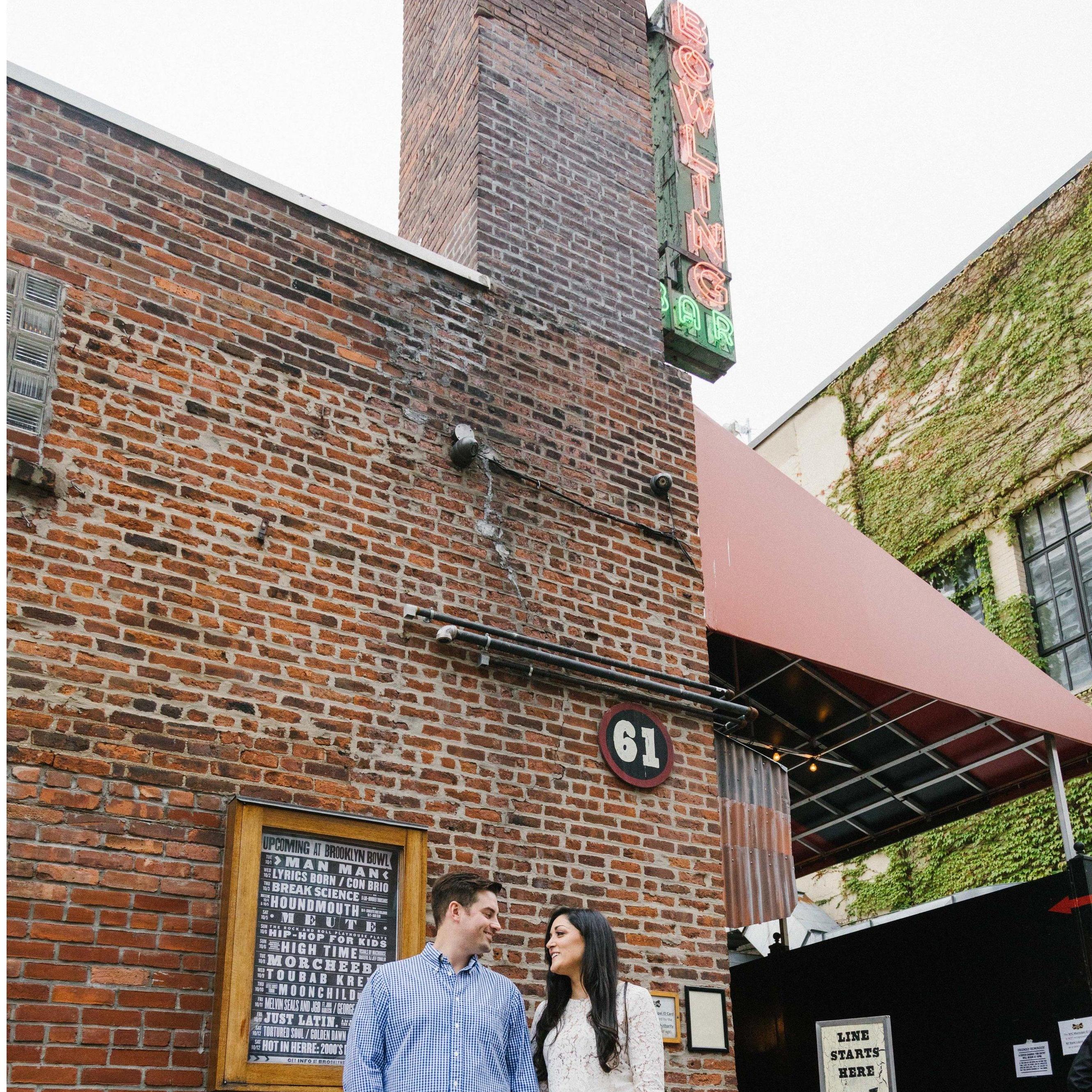 Outside of where we had our first date--Brooklyn Bowl