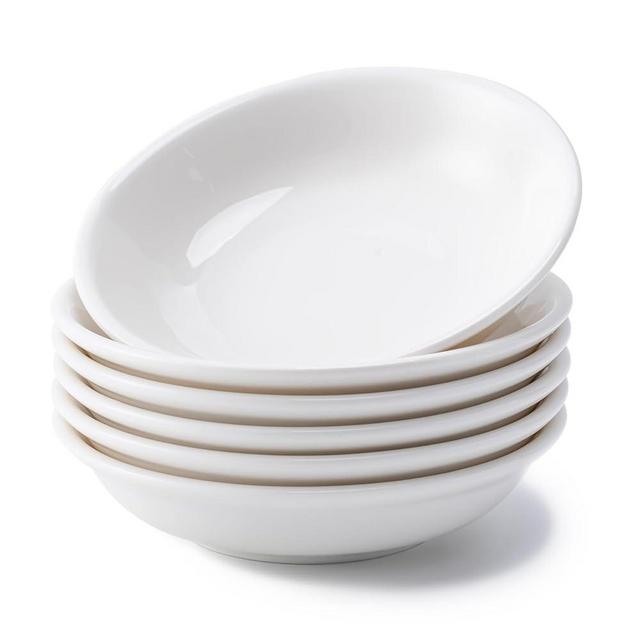 Eisinly 6 Pack Dip Bowls, 3 OZ Ceramic Soy Sauce Dish, White Dipping Sauce Bowls Small Dishes Serving for Tomato Sauce, Soy, BBQ Party Supplies