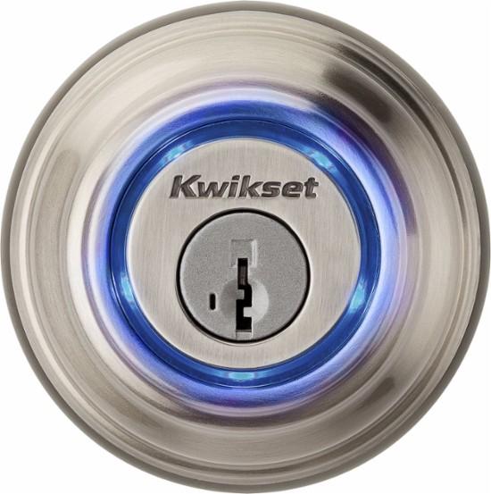 Kwikset - Kevo Touch-to-Open Bluetooth Key and Electronic Smart Door Lock (2nd Gen) - Satin nickel
