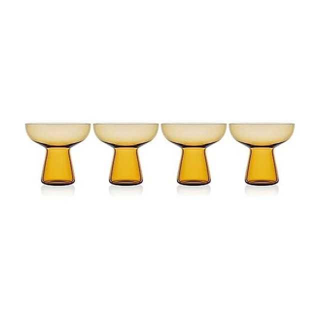 Mikasa Phoebe Margarita Cocktail Glass, Set of 4, Amber