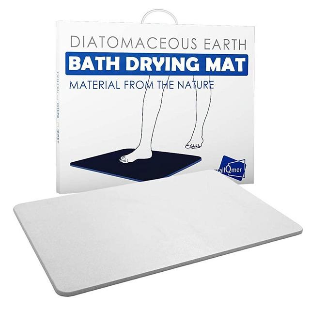 WallQmer Absorbent Bath Mat, Fast Drying Absorbent Diatomaceous Earth Mat, Anti-Slip Floor Mats for Bathroom