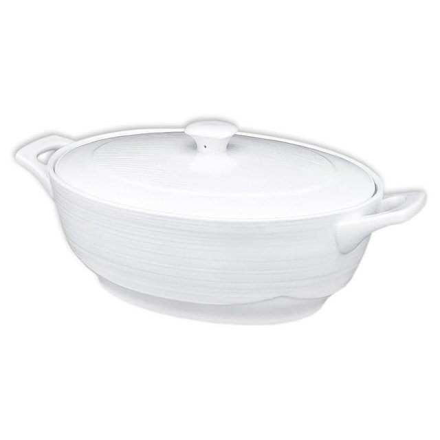 jinsongdafa 9" x 6.5" Oval Casserole Dish with Lids,1.9 Quart French White Ceramic Serving Soup Tureens, Baking Dish with Handle 12.1 IN, for Casseroles, Lasagna Cookware Set, Microwave, Oven Safe