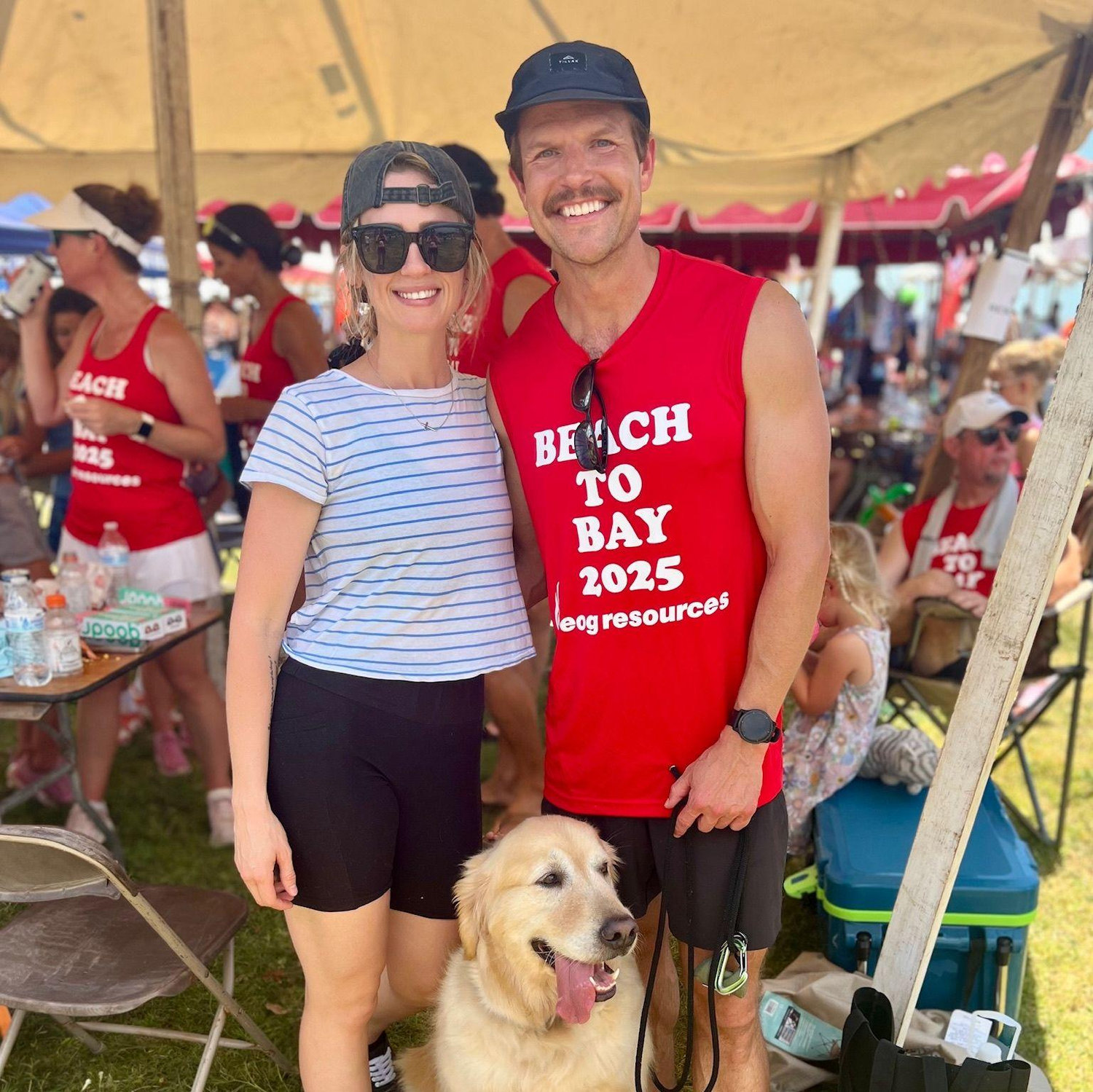 The lady and Hank out supporting Stuart at Beach to Bay